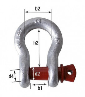 Manille, HR, calibre 5/8 Capacite de charge 3250 kg 1 piece