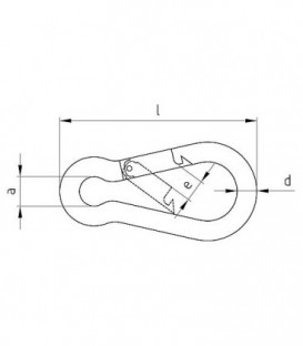 Mousquetons inoxA4 10 x 100mm, Emb.  : 10 Pieces