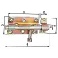 Verrou de box, porte cadenas, avec passant renforcé, 140x60mm jaune zingué