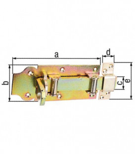 Verrou porte, avec passant 180mm, jaune galva