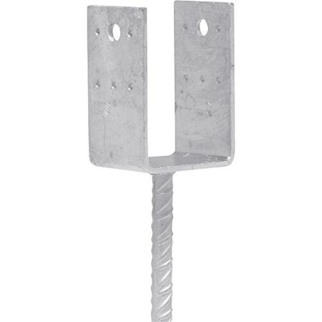 Sabot d'appui D D140 x 90 avec barre a rainure 20 mm galvanise a chaud (tzn)