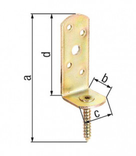 Equerre pour cloture forme L 115x31,5, jaune galva