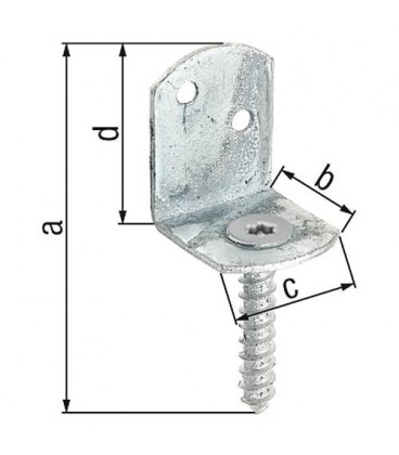 Equerre pour cloture forme L 83x32mm, galvanisé a chaud