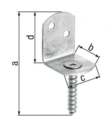 Equerre pour cloture forme L 83x32mm, inox
