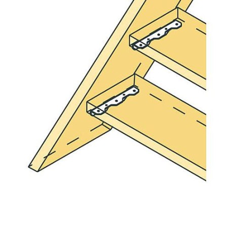 Simpson Angle d'escalier TA10 38 x 260 x 2,5 x 38 mm galvanise a chaud (tzn)