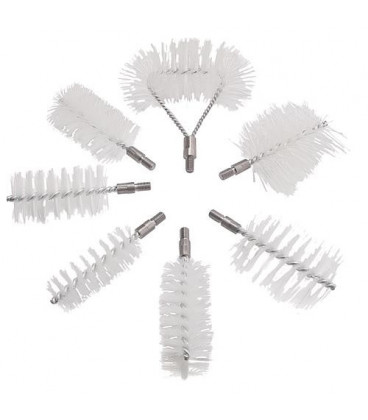 Kit écouvillons nylon sans manche filetage male M10 - comprenant 3 brosses rondes+3 rectang et 1 de paroi