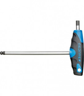 Cle Allen avec poignee en T GEDORE six pans creux avec tete spherique 8,0 x 213 mm