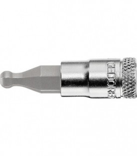 Embout de tournevis GEDORE 1/4" six pans creux avec tete spherique SW 6mm, longueur 14,5mm