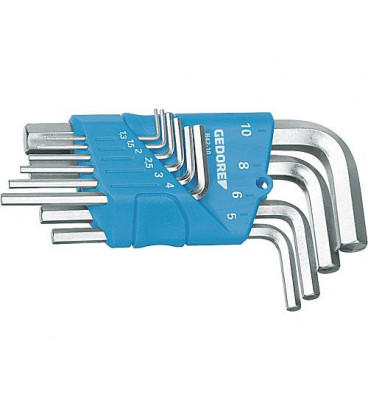 Kit de clé allen GEDORE 6 pans femelle en etui plastifié Kit de clé allen GEDORE 6 pans femelle en etui plastifié