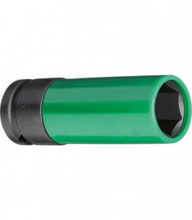 Douille impact GEDORE 1/2", 6-pans, long, SW 19 avec douille de protection