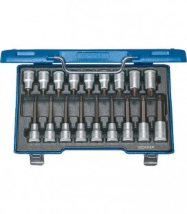 Jeu d'embout de tournevis GEDORE 18 pieces, 1/2", Torx