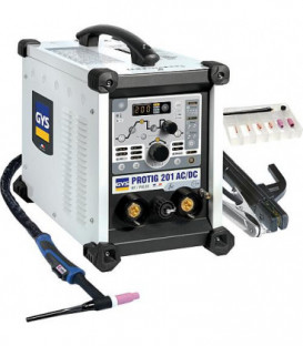 Inverseur de soudage, une phase PROTIG 201 AC/DC HF FV, courant cont. 10-160, courant alt. 10-200A