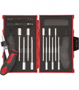Kit d'outils GEDORE red 37 pieces 1/4", poignee T avec cliquet
