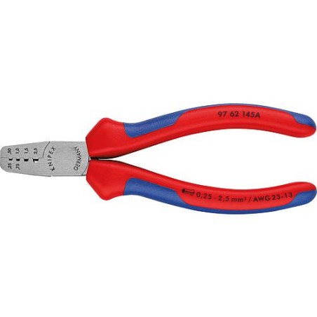 Pince a sertir pour embout de cable polie Utilisable pour embout de cable Longueur 145mm 0,25-2,5mm²