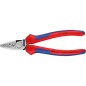 Pince a sertir pour embout de cable polie avec manche bicolore double composants longueur 180 mm