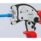 Pince a sertir KNIPEX Twister16 avec tete pivot. 360° et reglage automatique