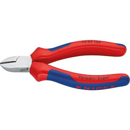 Pince coupante diagonale chromee avec poignee bicolore longueur 125 mm avec facette