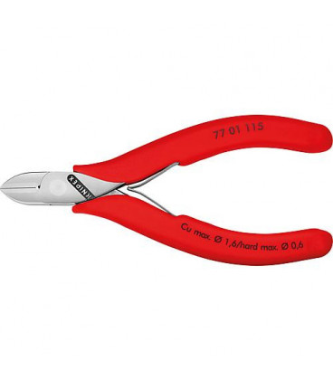 Pince coupante diagonale electronique poliee, avec revetement plastique longueur 130 mm