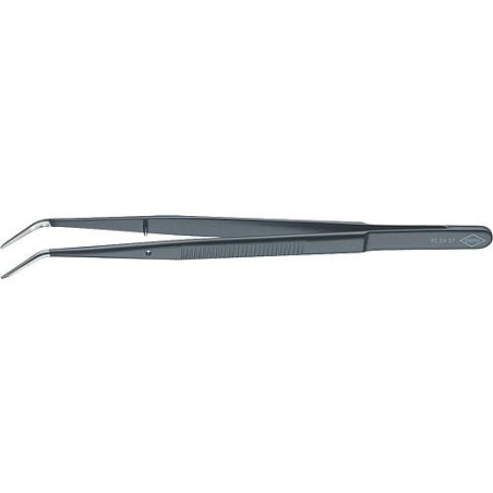 Pince de precision pour l'electronique avec goupille de guidage, coude antieblouissant noir laque