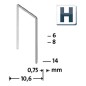 Agrafe Type H 37/14 zinguee, super dur emballlage transparent 1000 pcs