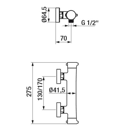 Mitigeur thermostatique Time female