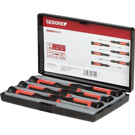Kit tournevis electronique GEDORE red 6 pieces Schlitz/Phillips