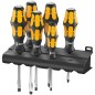 Kit tournevis WERA Kraftform avec capuchon de frappe 6 pcs, plat et cruciforme, PZ