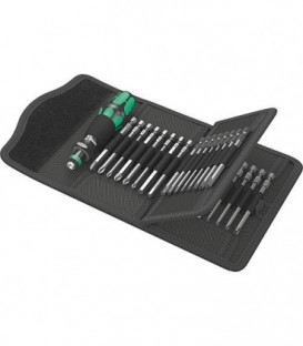 Wera' Tournevis d'embout baionnette 33 pcs. Embout long de 89 mm dans pochette pliable