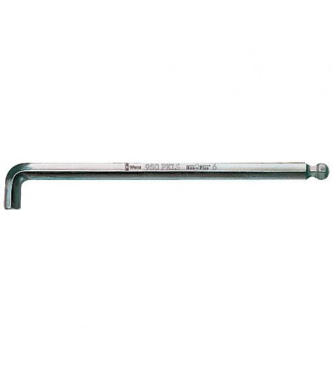 Cle male coudee WERA chrome 6 pans avec tete spherique, 2,5x112mm, branche courte Cle male coudee WERA chrome 6 pans avec tete spherique, 2,5x112mm, branche courte