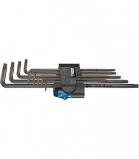 Jeu de cle male coudee WERA 9 pieces, TORX T8 - T40, long