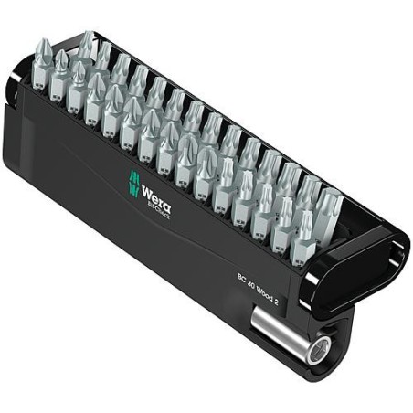 Kit embouts WERA Bit-Check Wood 2 30 pieces avec support universel