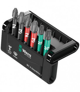 Kit d'embouts WERA 6 pieces Phillips, pozidriv, TORX pour clé à cliquet