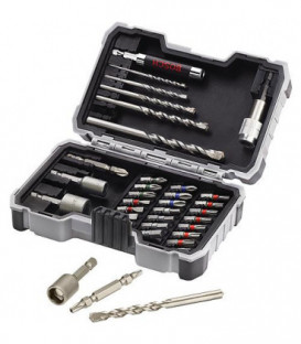 Kit forets beton et embouts Bosch - 35 pces