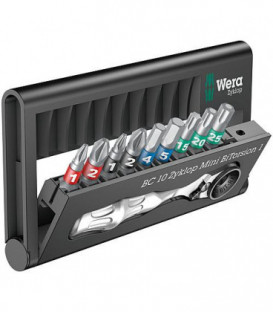 Kit embouts WERA Bit-Check 10 pieces Zyklop Mini inclus BiTorsion