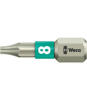 Embout WERA femelle-TORX inox forme torsion T8 Embout WERA femelle-TORX inox forme torsion T8