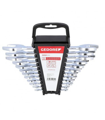 Kit Cle a fourche double GEDORE red 12 pieces, court 6-32mm