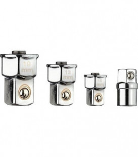 Kit adaptateur 4/6 pans GEDORE red 4 pcs, 10, 13, 19mm et porte-embout