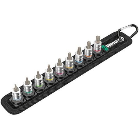 Jeu de cle a douille WERA Belt 1/4", TORX T8-T40 avec fonction de retenue