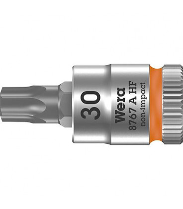 Cle a cliquet WERA 8767 A HF Torx T30 Longueur 28,0mm traction 6,3mm (1/4")