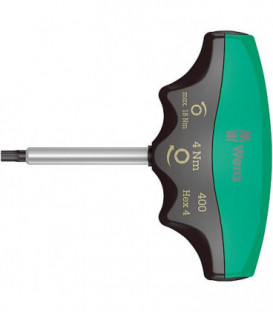 Tournevis dynamometrique WERA avec poignee T six pans 4,0mm 4,0 Nm, longueur 60mm