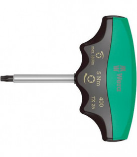 Tournevis dynamometrique WERA avec poignee T TORX T25, 5,0 Nm Longueur 60mm