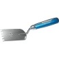 Spatule carreleur dentee 60x6x6mm inoxydable manche bleu