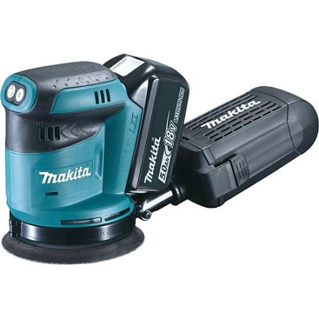 Ponceuse excentrique sans fil MAKITA DBO180RTJ 18V avec 2x batteries 5,0 Ah et chargeur