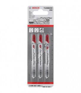 Lame scie sauteuse BOSCH® T128BHM Carbide pr plastique Long. 92 mm emb. : 3 pc.