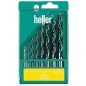 Kit meches a bois 3 pointes HELLER CV, 8 pieces d : 3/4/5/6/7/8/9/10 mm