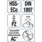 HSS Foret helicoidal blanc extra court PZ cyl. 6,7 10 pieces (emballage)
