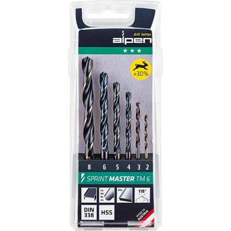 Foret metal ALPEN Sprint Master DN338 RN 6 pcs dans mallette plastique