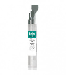 Kit burin HELLER 3 pieces avec SDS-max pointu, plat et a lame