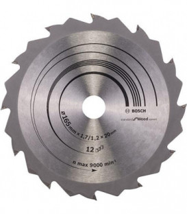 Lame de scie circulaire BOSCH diam. 165 x 20 avec 12 dents, pour coupe longitudinale/transversale