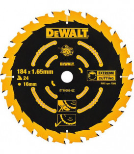 Lame de scie circulaire DeWALT Extreme D : 184x16x1,65mm avec 24 dents